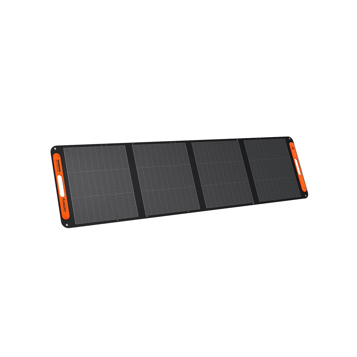 Jackery SolarSaga 200W solar panel outdoors, showing its portable design and multiple solar cells for renewable energy.