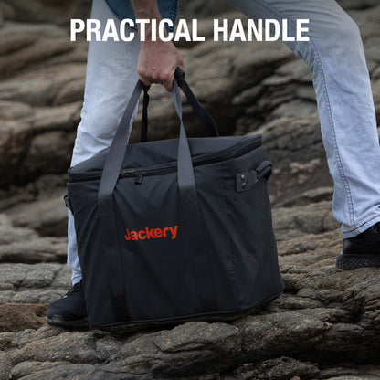 Jackery upgraded large carrying case for handbags with durable design and secure zipper closure.