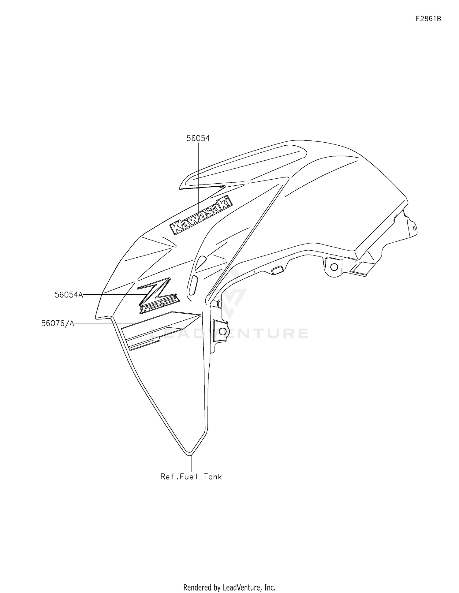 Kawasaki Z125 Decal Kawasaki Mark Shroud - Howling Moto