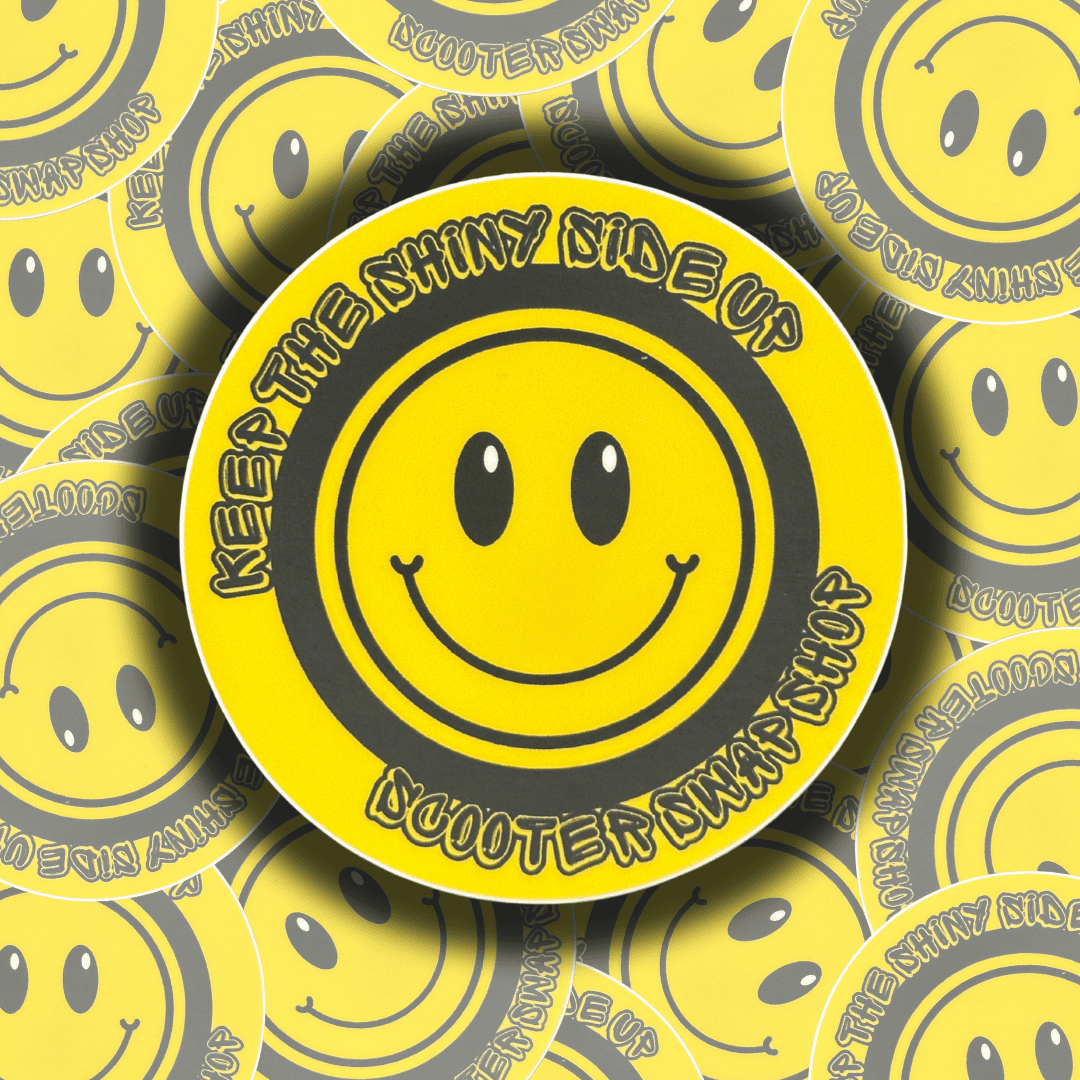 Keep the Shiny Side Up Circle Sticker - Howling Moto