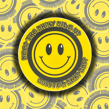 Keep the Shiny Side Up Circle Sticker - Howling Moto