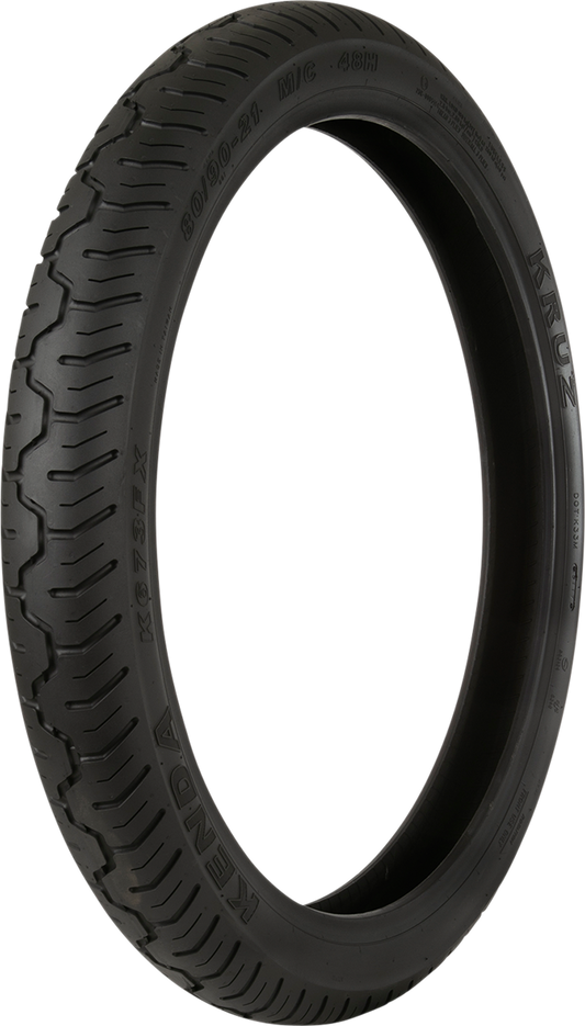 Kenda K673 Kruz 150/80-16 front tire with 71H rating, showcasing tread pattern for stability and all-weather traction.
