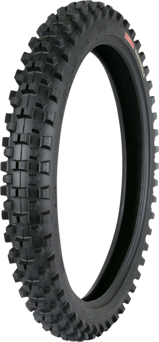 Kenda K775 Washougal II front tire, 70/100-17, for intermediate terrain, with tread pattern suitable for off-road motorcycle riding.