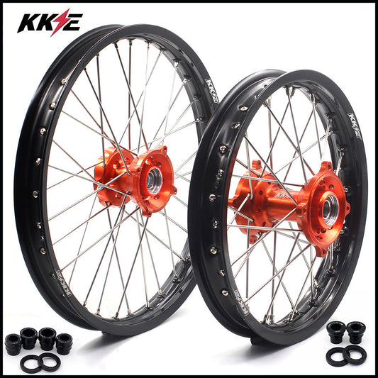 KKE 17"*1.4/14"*1.6 Kid's Small Wheels Rims Fit KTM SX 85 2003-2020 Orange Hub - Howling Moto