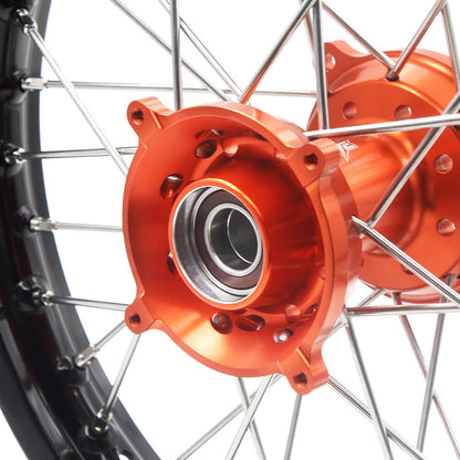 KKE 17"*1.4/14"*1.6 Kid's Small Wheels Rims Fit KTM SX 85 2003-2020 Orange Hub - Howling Moto