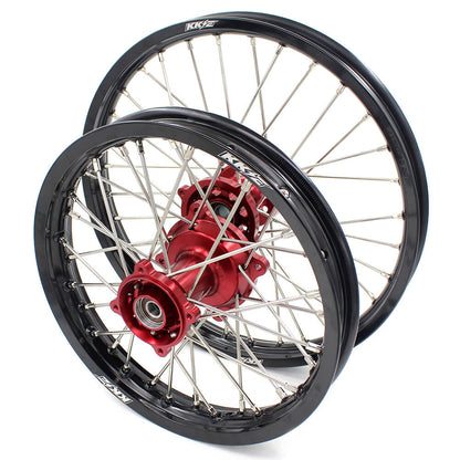 KKE 17 & 14 Kids Wheels for Honda CR80R CR80RB 1993-2002 CR85R CR85RB 2003-2008 Red Hub - Howling Moto