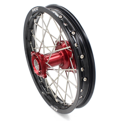 KKE 17 & 14 Kids Wheels for Honda CR80R CR80RB 1993-2002 CR85R CR85RB 2003-2008 Red Hub - Howling Moto