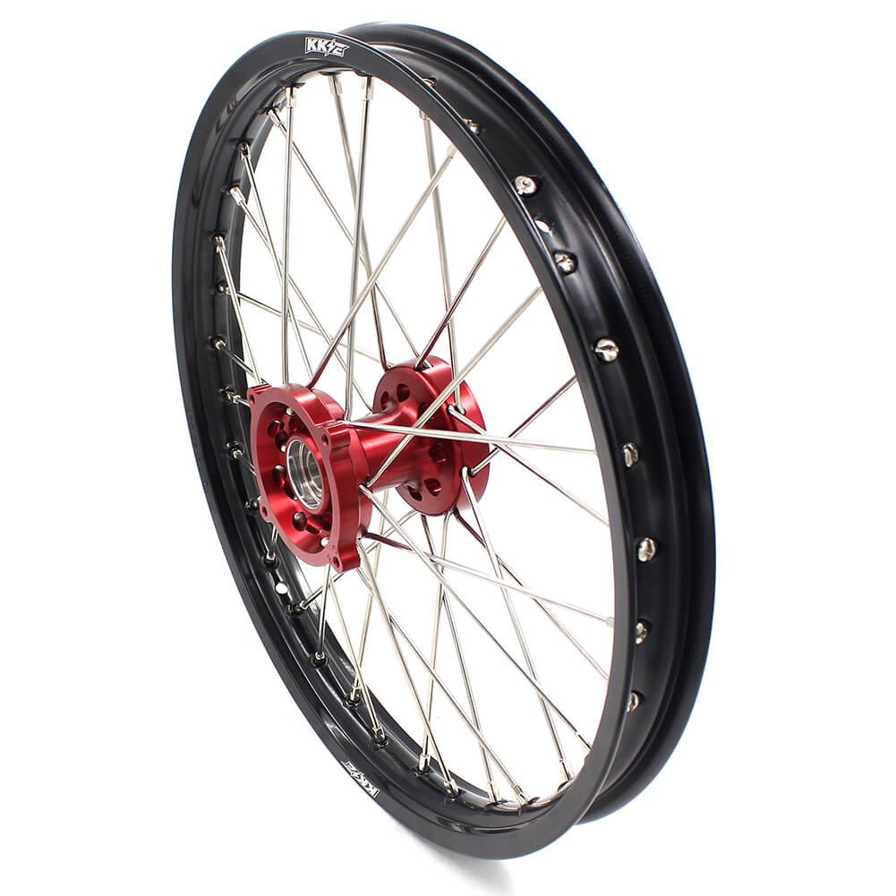 KKE 17 & 14 Kids Wheels for Honda CR80R CR80RB 1993-2002 CR85R CR85RB 2003-2008 Red Hub - Howling Moto