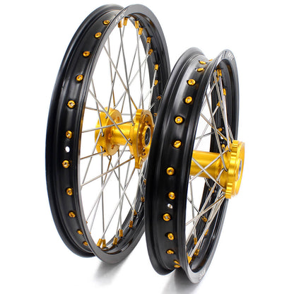 KKE 17/14 RM80 1993-2001 RM85 2002-2023 For SUZUKI Kid's Small Wheels Rims Gold Nipples - Howling Moto