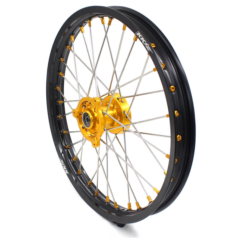 KKE 17/14 RM80 1993-2001 RM85 2002-2023 For SUZUKI Kid's Small Wheels Rims Gold Nipples - Howling Moto