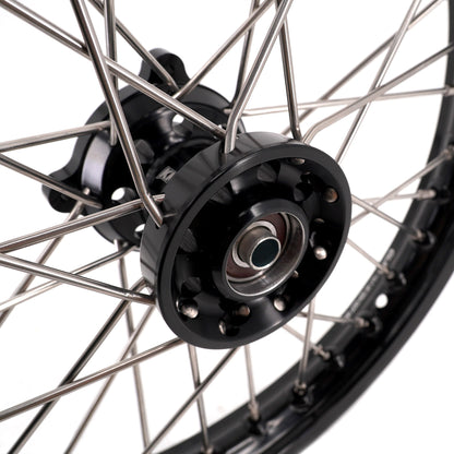 KKE 1.4*14 & 1.6*12 Spoked Kid's Wheels Rims Set for Kawasaki KX65 2000-2024 Black - Howling Moto