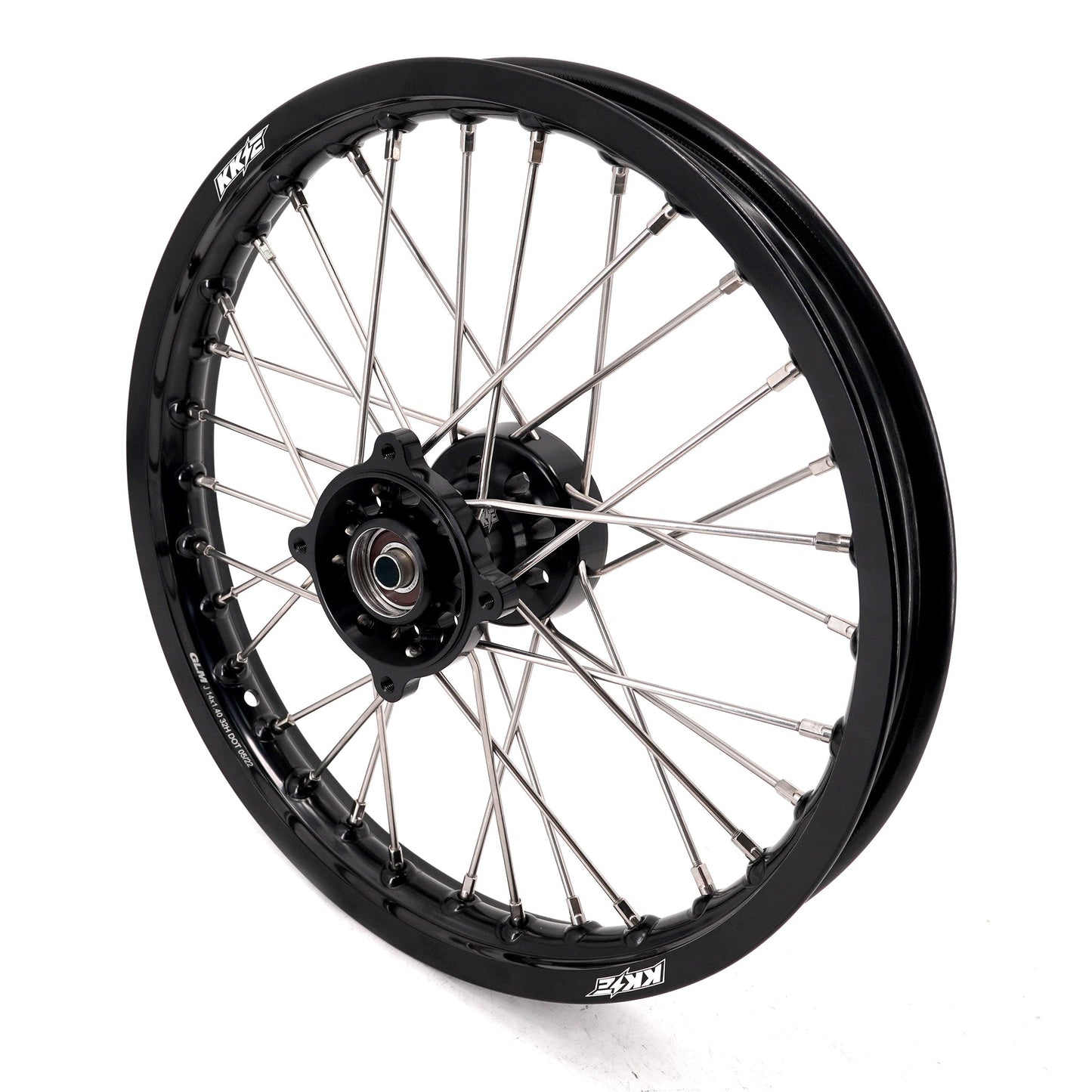 KKE 1.4*14 & 1.6*12 Spoked Kid's Wheels Rims Set for Kawasaki KX65 2000-2024 Black - Howling Moto