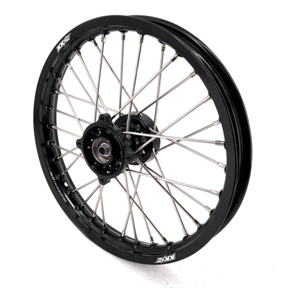 KKE 1.4*14 & 1.6*12 Spoked Kid's Wheels Rims Set for Kawasaki KX65 2000-2024 Black - Howling Moto
