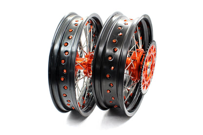 KKE 17Inch CUSH Drive Supermoto Wheels Rims For KTM690 SMC 2007-2011 320MM Disc - Howling Moto