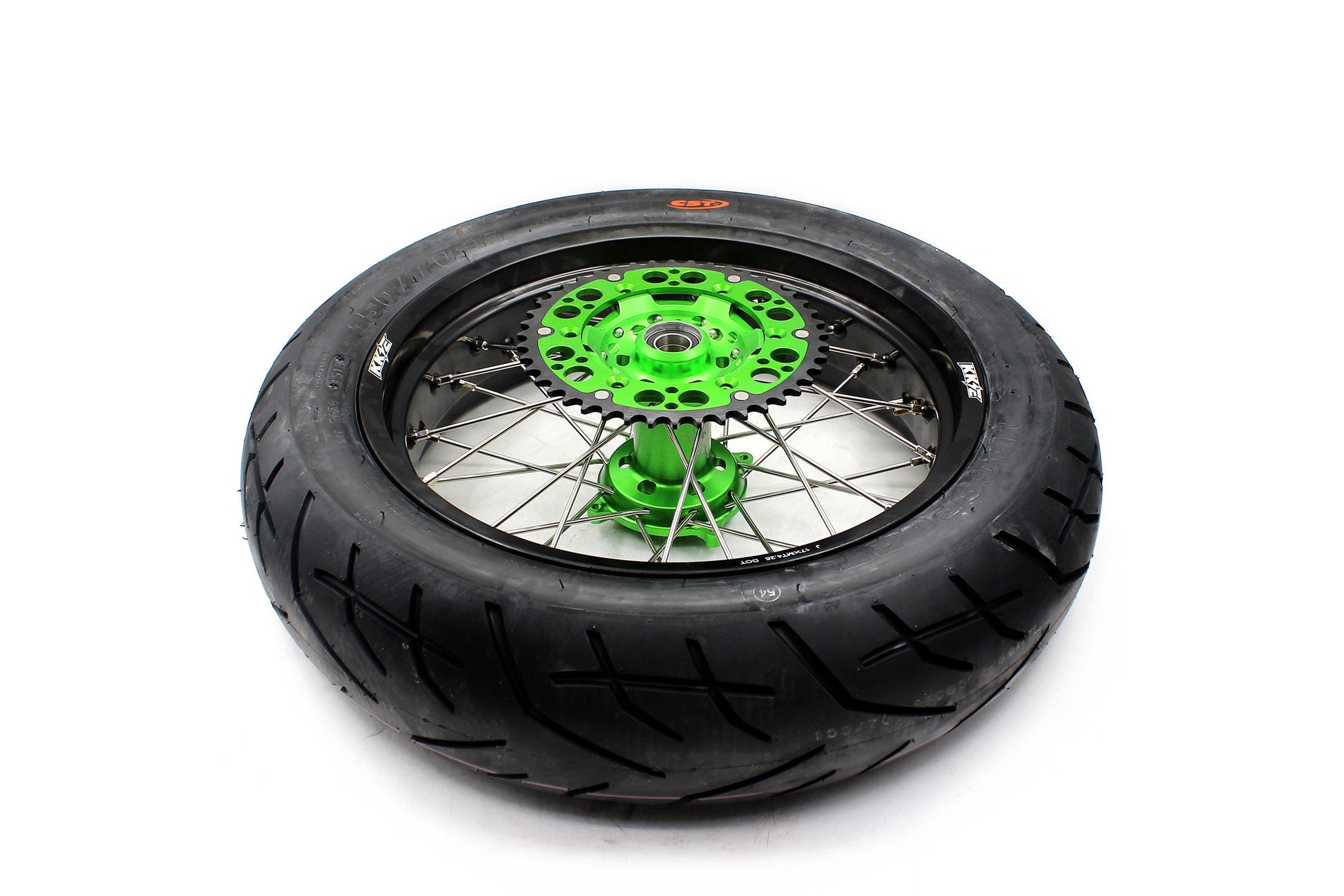 KKE 17inch KX450 KX450X KX250F 2020 KX450F 2019-2021 KX450 2019-2023 For KAWASAKI Supermoto Rims CST Tires Green - Howling Moto