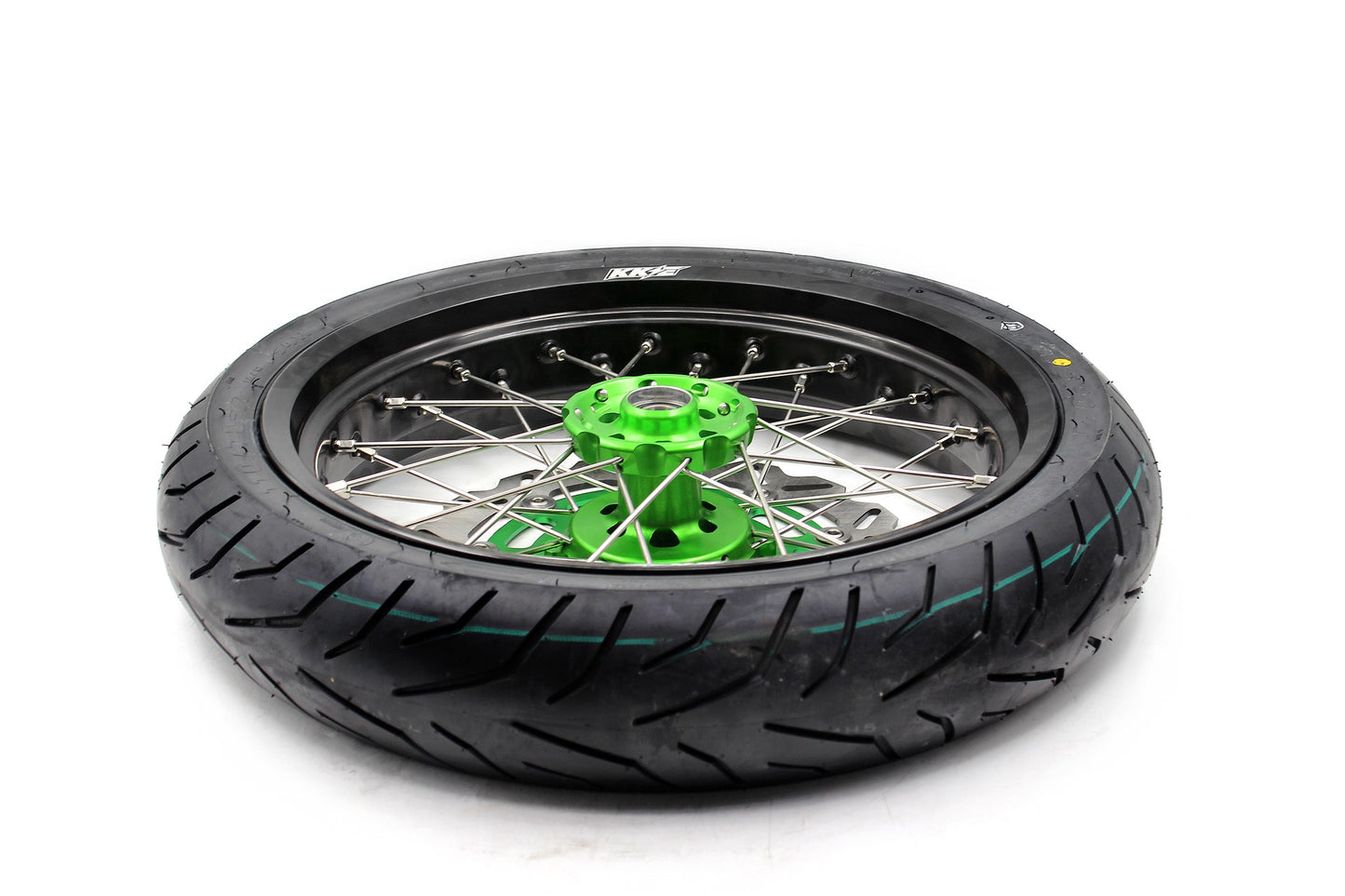 KKE 17inch KX450 KX450X KX250F 2020 KX450F 2019-2021 KX450 2019-2023 For KAWASAKI Supermoto Rims CST Tires Green - Howling Moto