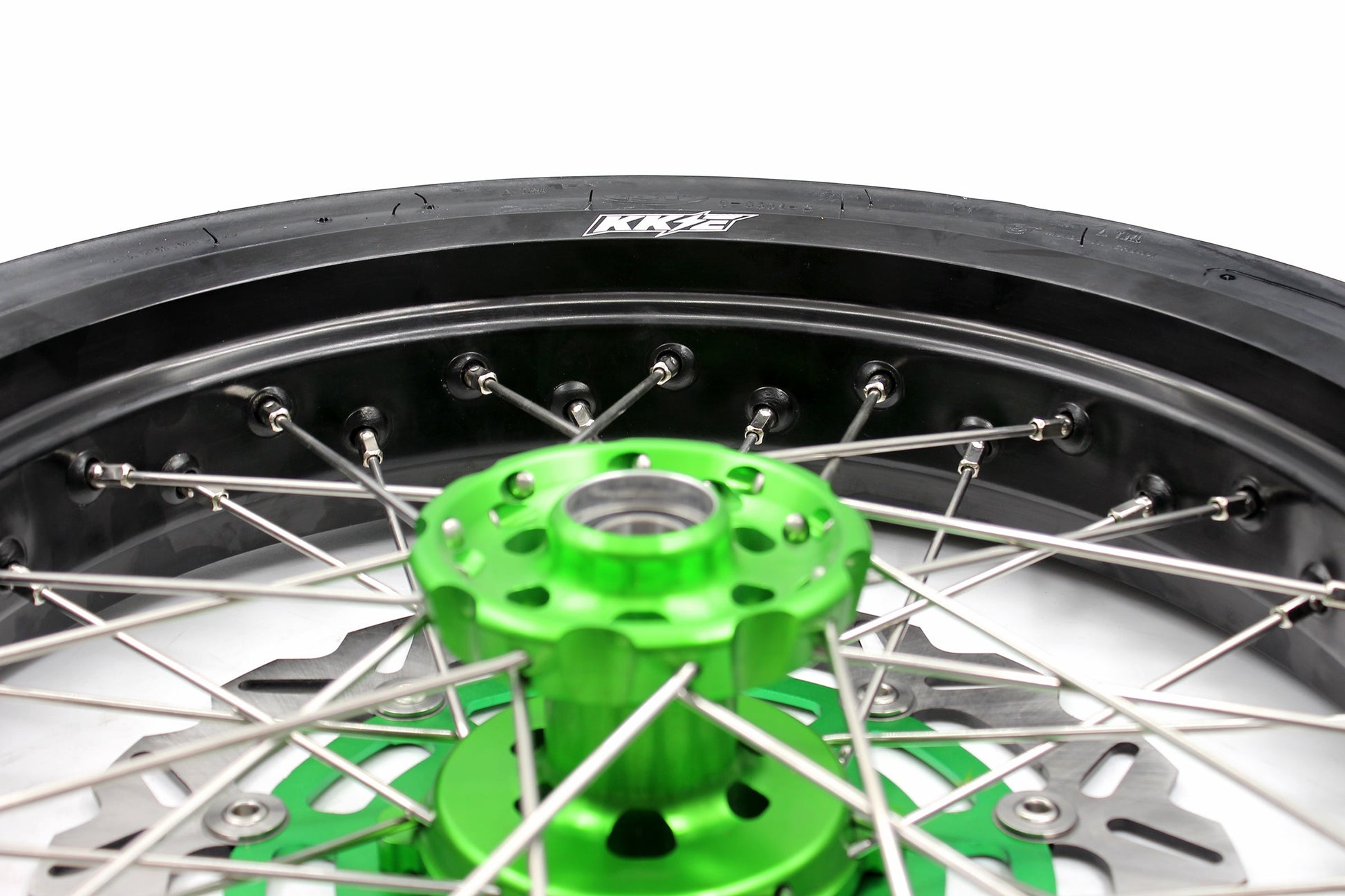 KKE 17inch KX450 KX450X KX250F 2020 KX450F 2019-2021 KX450 2019-2023 For KAWASAKI Supermoto Rims CST Tires Green - Howling Moto