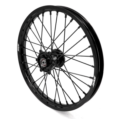 KKE 19 & 16 Spoked Kid's Wheels Rims Set for Kawasaki KX80 KX85 KX100 All Black - Howling Moto