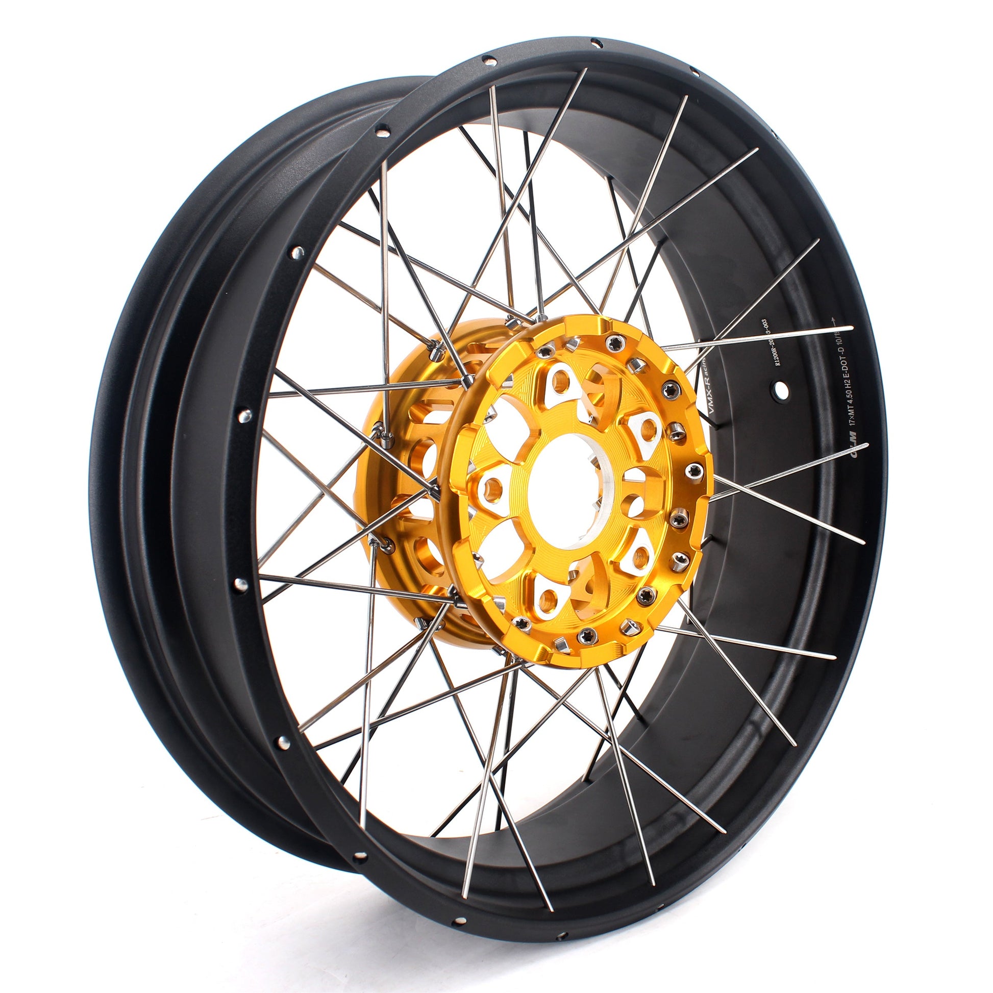 VMX 19" 17" Tubeless Wheels For BMW R1200GS R1200GS Adventure 2013-2020 Gold Hub&Black Rim - Howling Moto