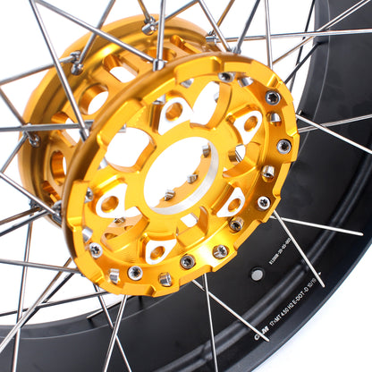 VMX 19" 17" Tubeless Wheels For BMW R1200GS R1200GS Adventure 2013-2020 Gold Hub&Black Rim - Howling Moto