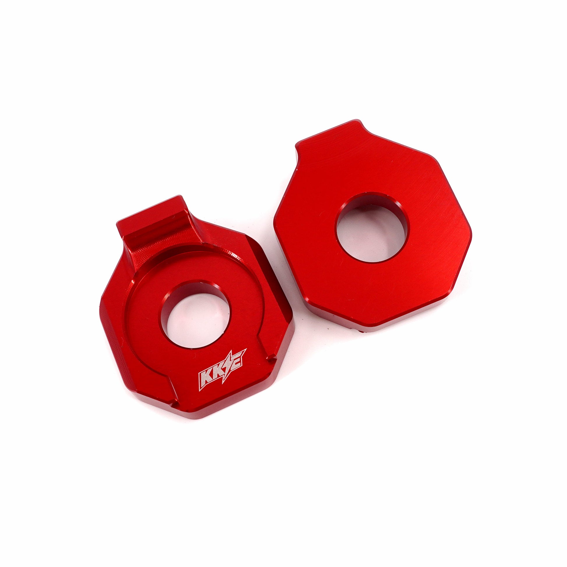 KKE Axle Chain Adjuster Blocks Fit Rawrr Mantis, Mantis X Black and Red (Collective) - Howling Moto