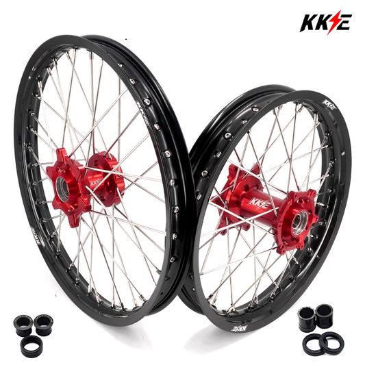 KKE 21 & 18 Spoked Enduro Wheels Rims Set FOR BETA RR 2013-2024 Red - Howling Moto
