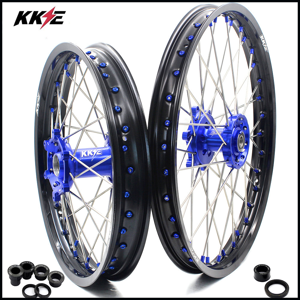 KKE 21 18 Rims for Yamaha WR250F 2001-2016 WR450F 2003-2015 Blue Nipple 250mm/245mm - Howling Moto