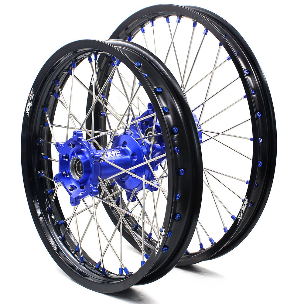 KKE 21 18 Rims for Yamaha WR250F 2001-2016 WR450F 2003-2015 Blue Nipple 250mm/245mm - Howling Moto
