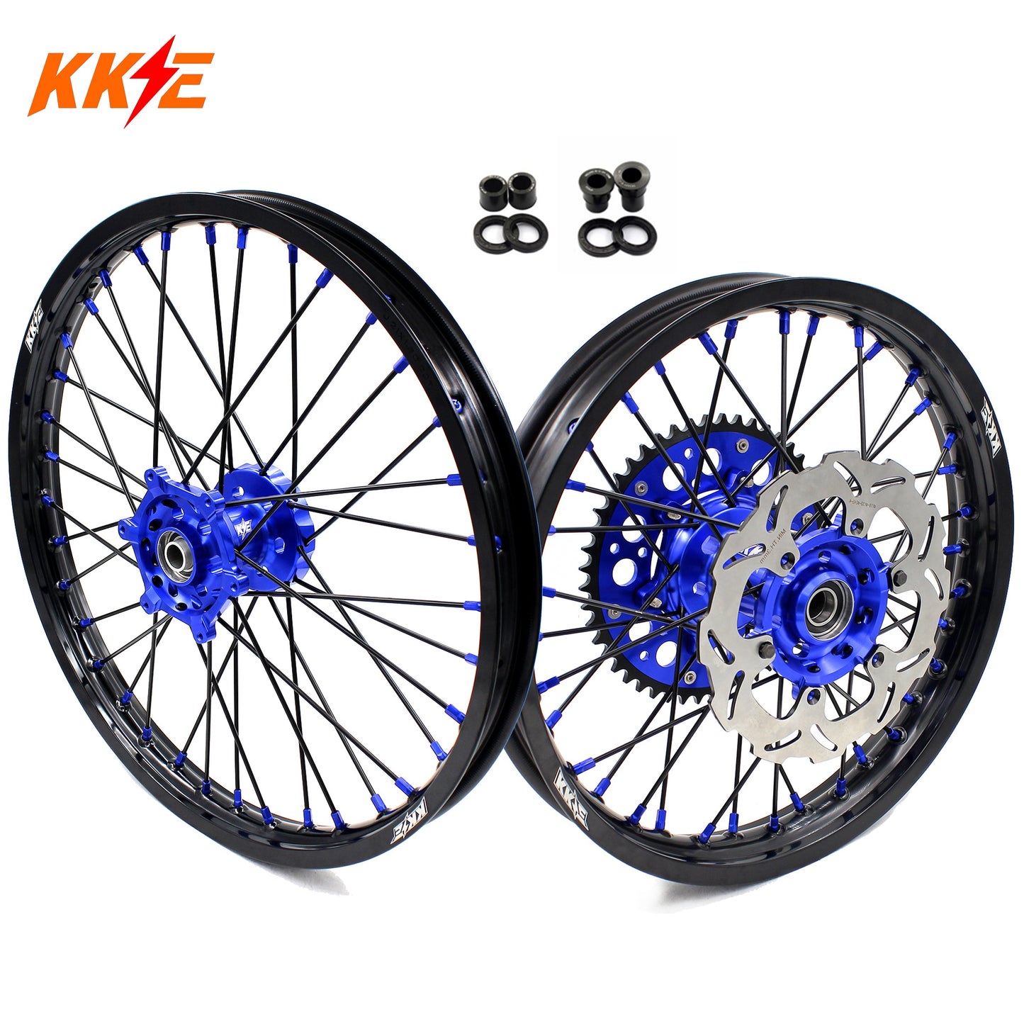 KKE 1.6*21 & 2.15*18 Enduro Spoked Wheels Set For SUZUKI DRZ400SM 2005-2024 - Howling Moto