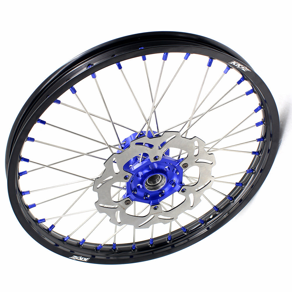 KKE 21"&18" Enduro Diretibke Wheels For YAMAHA YZ125 YZ250 1999-2016 YZ250F YZ450F 2003-2015 Blue Nipples With Disc - Howling Moto