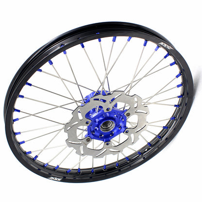 KKE 21"&18" Enduro Diretibke Wheels For YAMAHA YZ125 YZ250 1999-2016 YZ250F YZ450F 2003-2015 Blue Nipples With Disc - Howling Moto