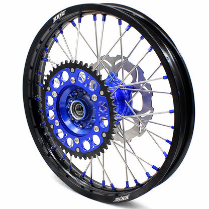 KKE 21"&18" Enduro Dirtbike Casting Wheels For YAMAHA YZ125 YZ250 1999-2016 YZ250F YZ450F 2003-2015 Blue Nipples With Disc - Howling Moto