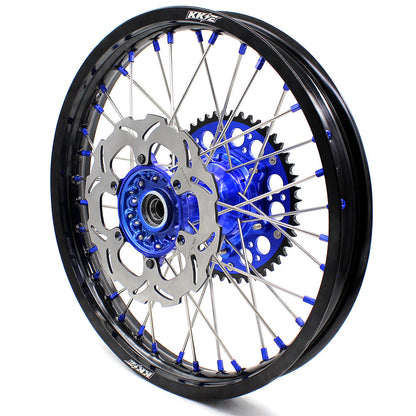 KKE 21"&18" Enduro Dirtbike Casting Wheels For YAMAHA YZ125 YZ250 1999-2016 YZ250F YZ450F 2003-2015 Blue Nipples With Disc - Howling Moto