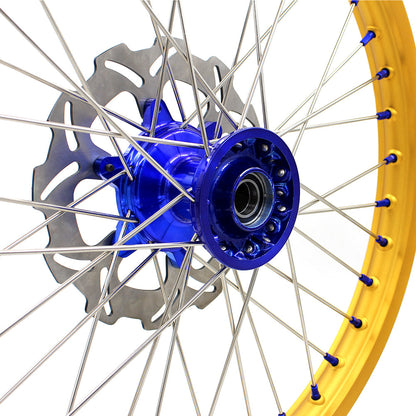 KKE 21"&18" Enduro Dirtbike Casting Wheels For YAMAHA YZ125 YZ250 1999-2016 YZ250F YZ450F 2003-2015 Gold Rim With Disc - Howling Moto