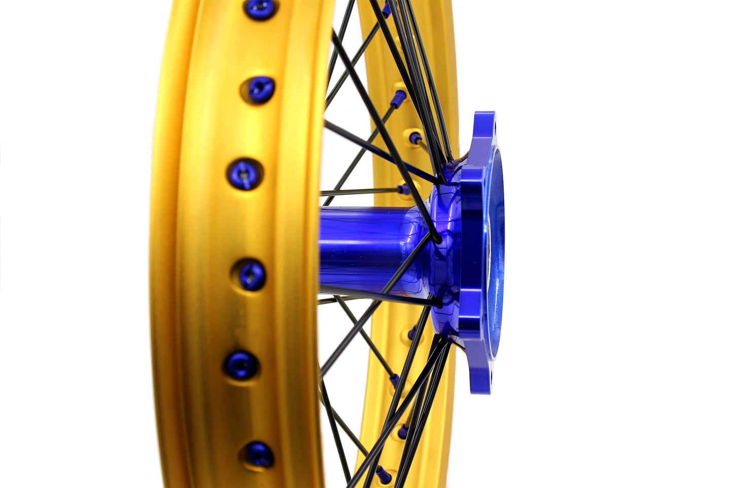 KKE 21"&19" Mx Dirtbike Cast Wheels For YAMAHA YZ125 YZ250 YZ250F YZ450F Gold Rim Black Spokes - Howling Moto