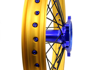 KKE 21"&19" Mx Dirtbike Cast Wheels For YAMAHA YZ125 YZ250 YZ250F YZ450F Gold Rim Black Spokes - Howling Moto