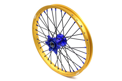 KKE 21"&19" Mx Dirtbike Cast Wheels For YAMAHA YZ125 YZ250 YZ250F YZ450F Gold Rim Black Spokes - Howling Moto