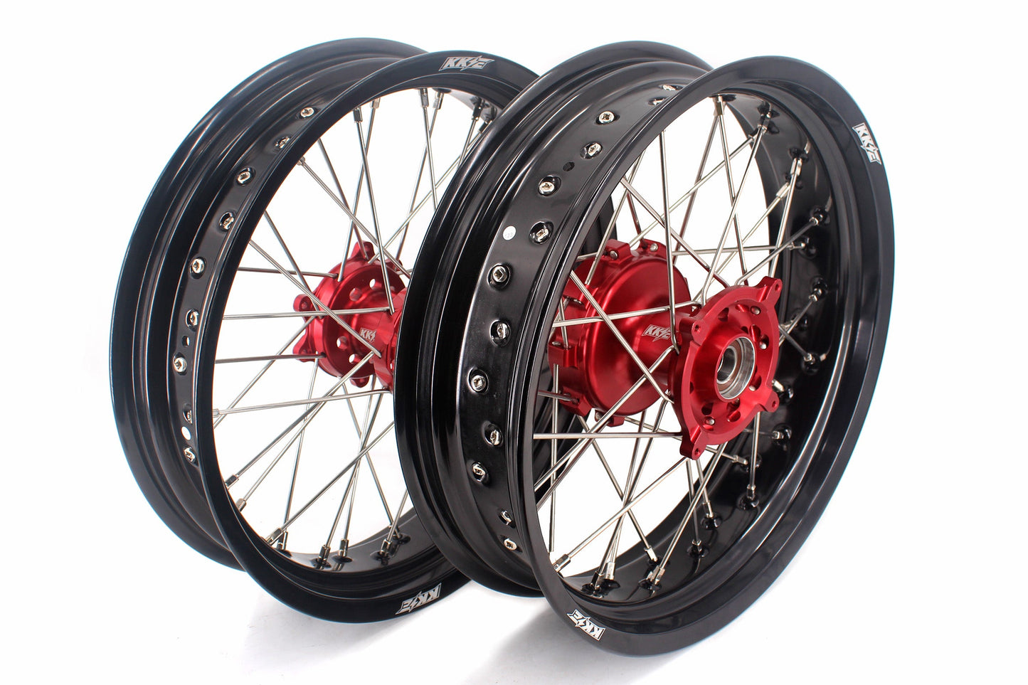 KKE 3.5 & 4.25 Cush Drive Supermoto Rims for HONDA CRF250R/450R 2002-2012 Red&Black - Howling Moto