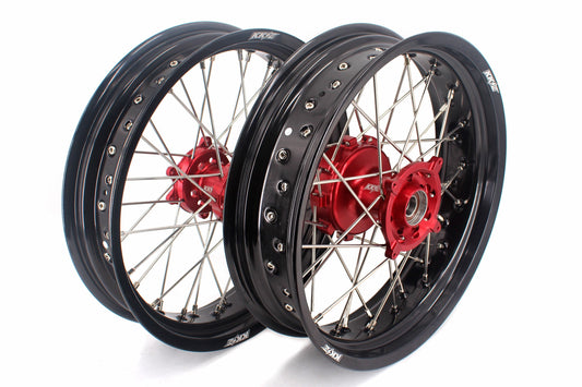 KKE 3.5 & 4.25 Cush Drive Supermoto Rims for HONDA CRF250R/450R 2002-2012 Red&Black - Howling Moto