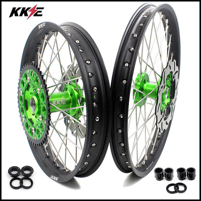 KKE 21/18 Enduro or 21/19 MX Wheels for Kawasaki KX125 KX250 2003-2005 Disc - Howling Moto