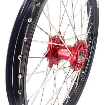 KKE 21 & 18 Enduro Rims for GAS GAS Enduro Bikes 2018-2020 Red CNC Hub - Howling Moto