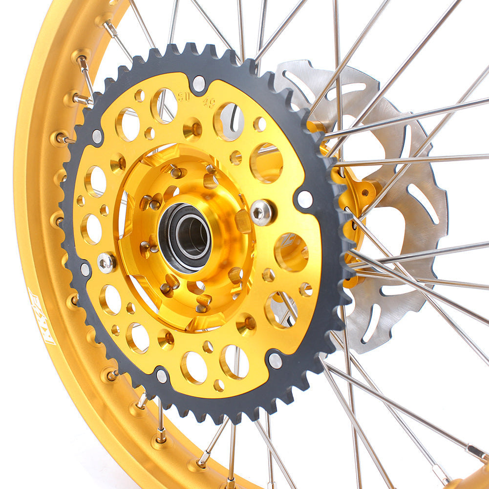 KKE 21 & 19 GLM Gold Wheels for SUZUKI RM125 RM250 1996-2000 - Howling Moto