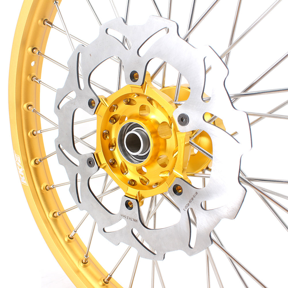 KKE 21 & 19 GLM Gold Wheels for SUZUKI RM125 RM250 1996-2000 - Howling Moto
