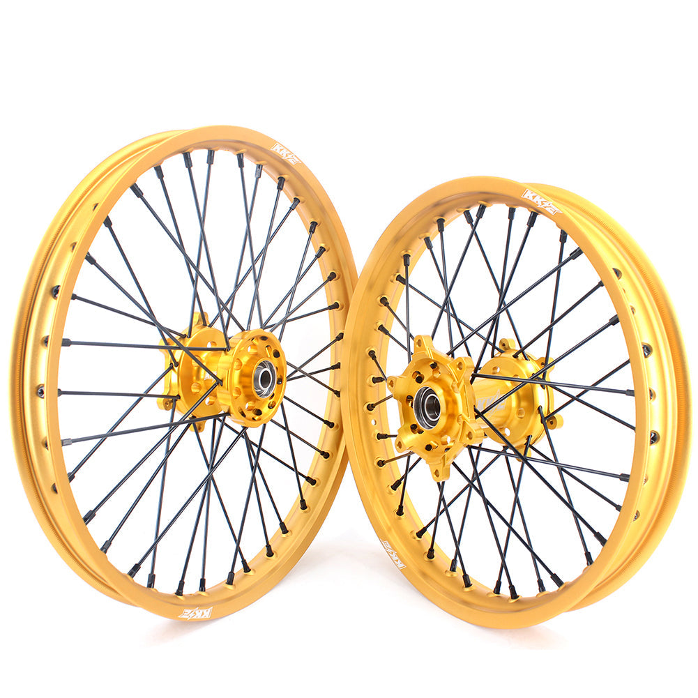 KKE 21 & 19 Gold Rims For Suzuki RM125 2001-2007 RM250 2001-2008 Off Road Wheels - Howling Moto
