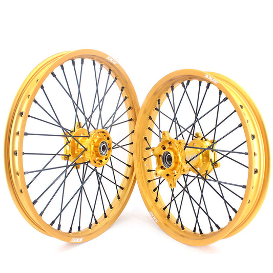KKE 21 & 19 Gold Rims For Suzuki RM125 2001-2007 RM250 2001-2008 Off Road Wheels - Howling Moto