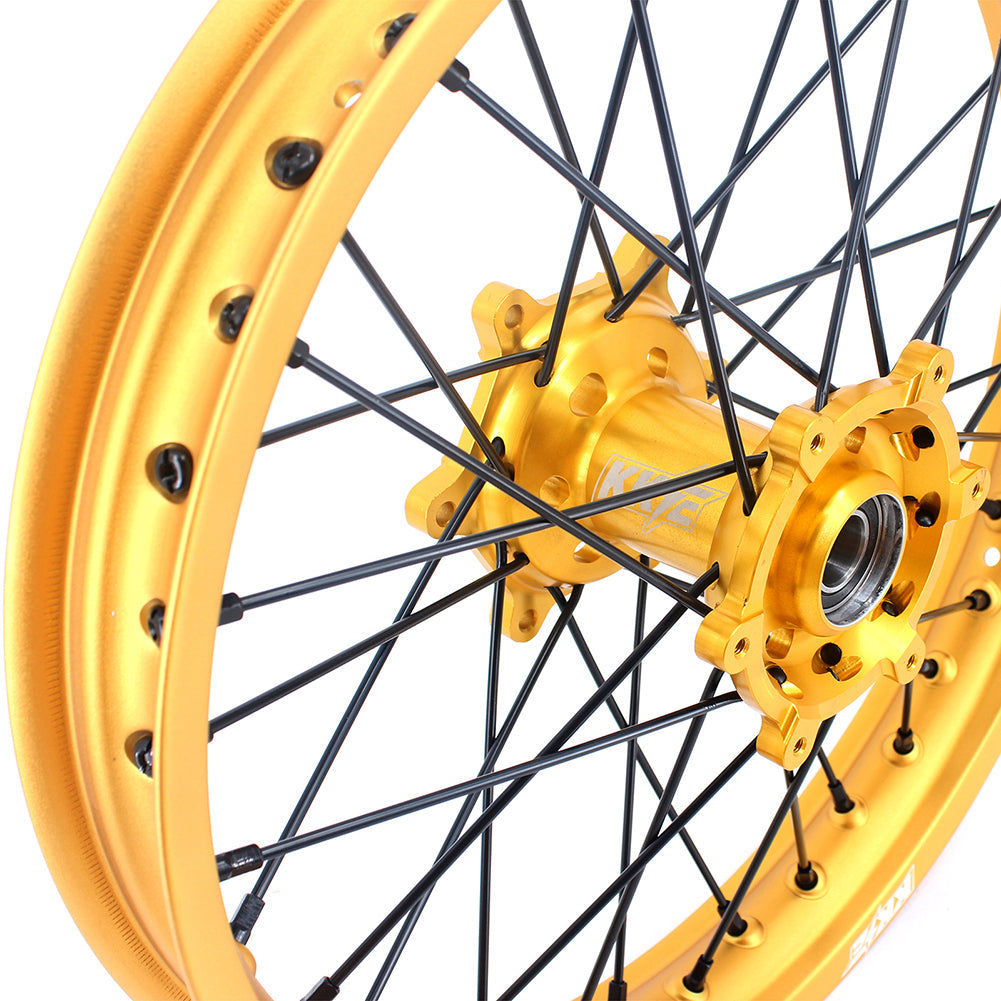 KKE 21 & 19 Gold Rims For Suzuki RM125 2001-2007 RM250 2001-2008 Off Road Wheels - Howling Moto