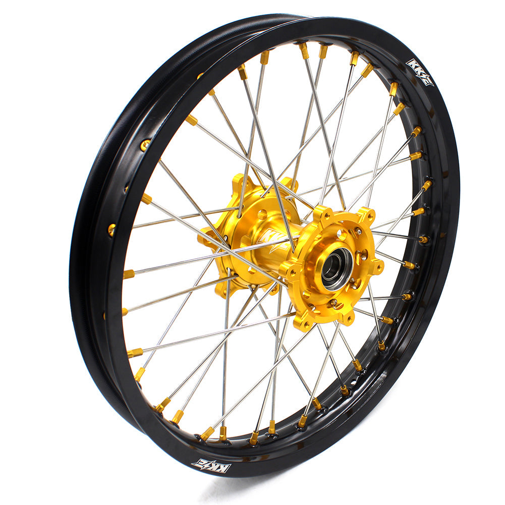 KKE 21 & 19 MX Dirt Bikes Rims For SUZUKI RM125 RM250 1996-2000 Gold Nipples - Howling Moto