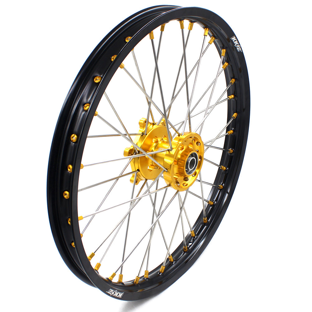KKE 21 & 19 MX Dirt Bikes Rims For SUZUKI RM125 RM250 1996-2000 Gold Nipples - Howling Moto