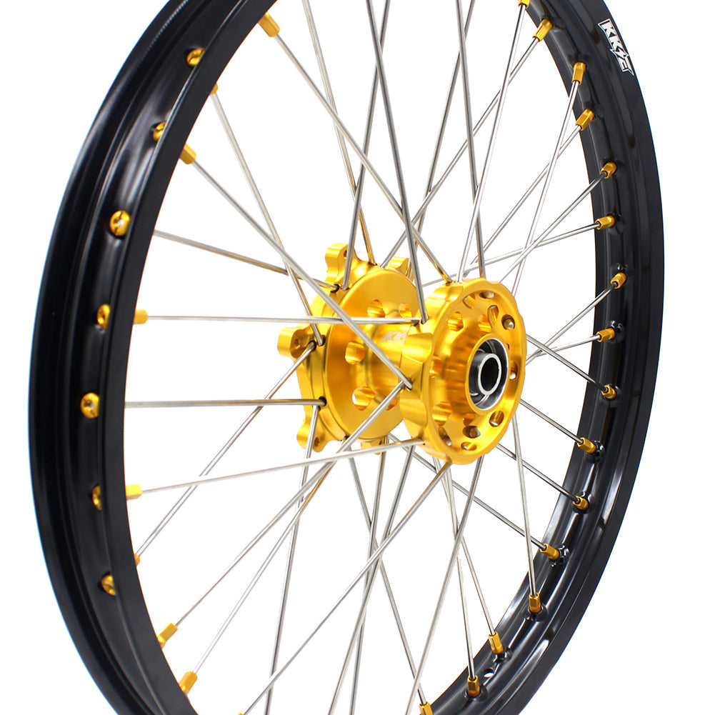 KKE 21 & 19 MX Dirt Bikes Rims For SUZUKI RM125 RM250 1996-2000 Gold Nipples - Howling Moto