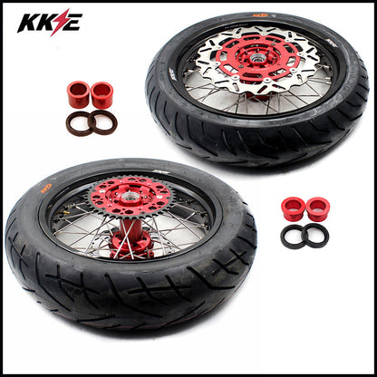 KKE 17 Inch Supermoto Wheels Tires for SUZUKI RMZ250 2007-2024 RMZ450 2005-2024 - Howling Moto